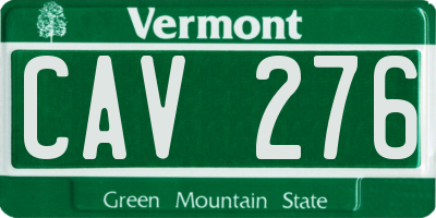 VT license plate CAV276