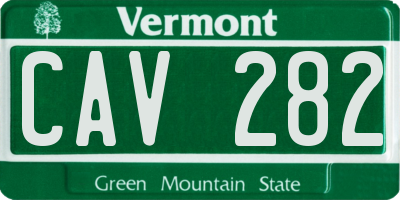 VT license plate CAV282
