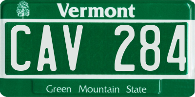VT license plate CAV284