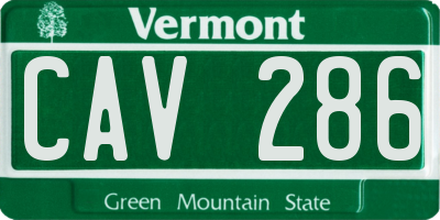 VT license plate CAV286