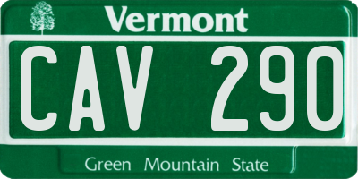 VT license plate CAV290