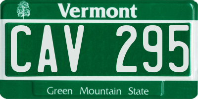 VT license plate CAV295