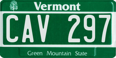 VT license plate CAV297