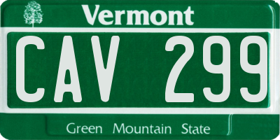 VT license plate CAV299