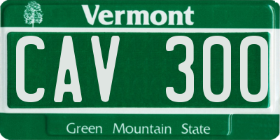VT license plate CAV300