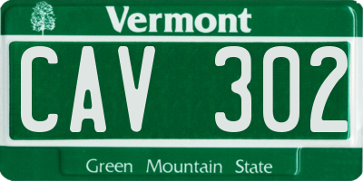 VT license plate CAV302