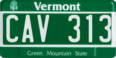 VT license plate CAV313