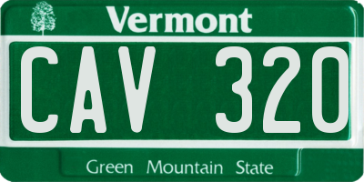 VT license plate CAV320