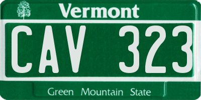 VT license plate CAV323