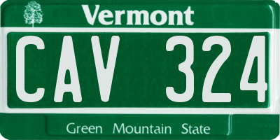 VT license plate CAV324