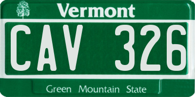 VT license plate CAV326