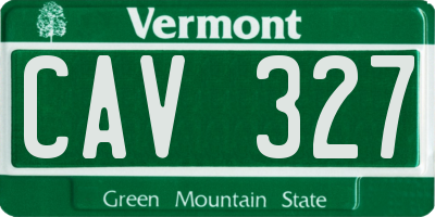 VT license plate CAV327
