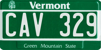VT license plate CAV329