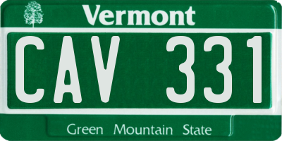 VT license plate CAV331