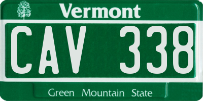 VT license plate CAV338