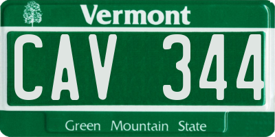 VT license plate CAV344