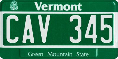 VT license plate CAV345