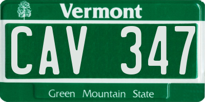 VT license plate CAV347