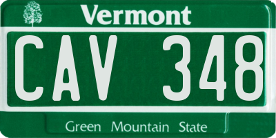 VT license plate CAV348