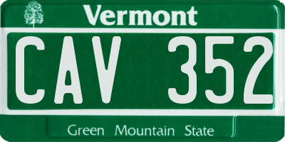 VT license plate CAV352