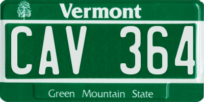 VT license plate CAV364