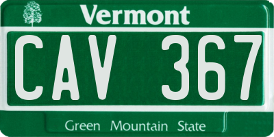VT license plate CAV367