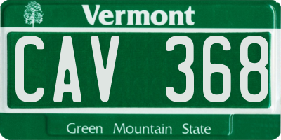 VT license plate CAV368