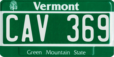 VT license plate CAV369