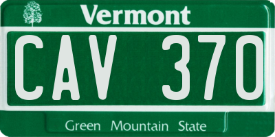 VT license plate CAV370