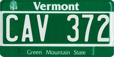 VT license plate CAV372
