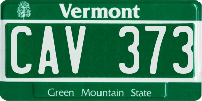 VT license plate CAV373