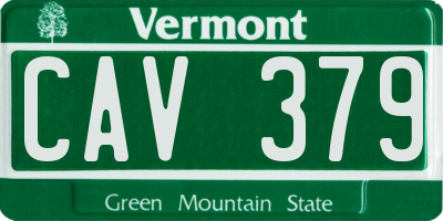 VT license plate CAV379