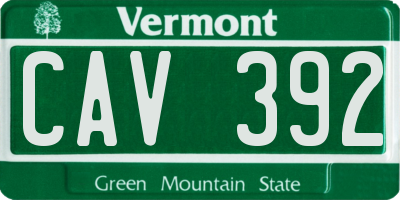 VT license plate CAV392