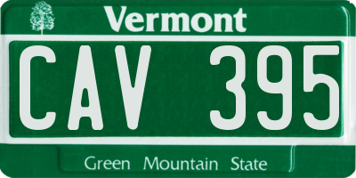 VT license plate CAV395