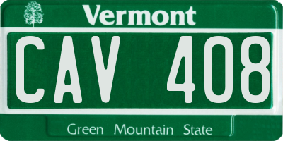 VT license plate CAV408