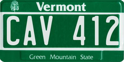 VT license plate CAV412