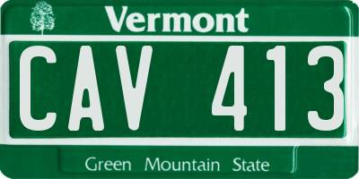 VT license plate CAV413