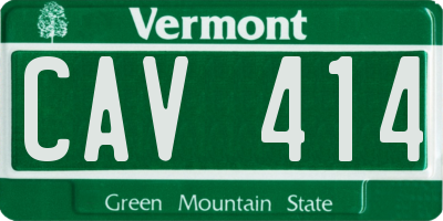 VT license plate CAV414