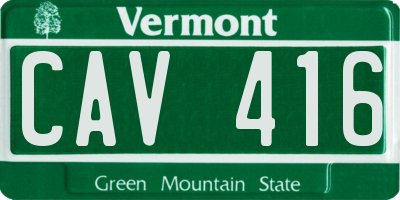 VT license plate CAV416