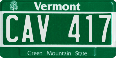VT license plate CAV417