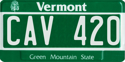 VT license plate CAV420