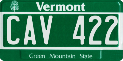 VT license plate CAV422
