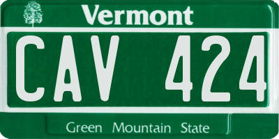 VT license plate CAV424