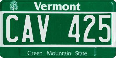 VT license plate CAV425