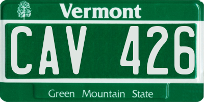 VT license plate CAV426