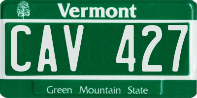 VT license plate CAV427