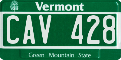 VT license plate CAV428