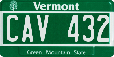 VT license plate CAV432