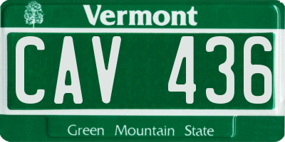 VT license plate CAV436