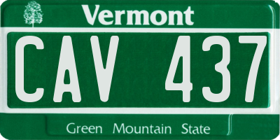 VT license plate CAV437